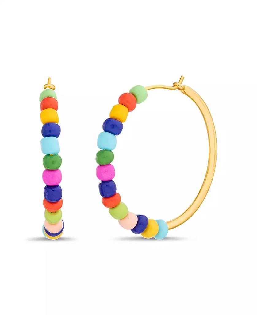 Kensie Multi Beaded Hoop Earring 1
