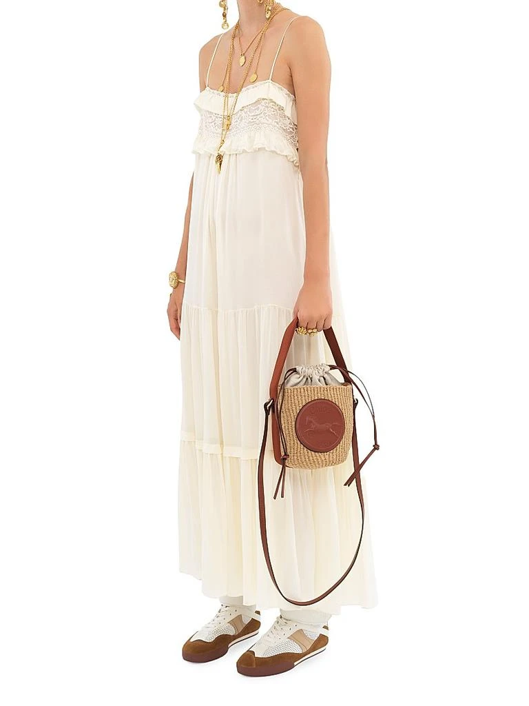 Chloé Small Raffia & Leather Basket Tote Bag 2