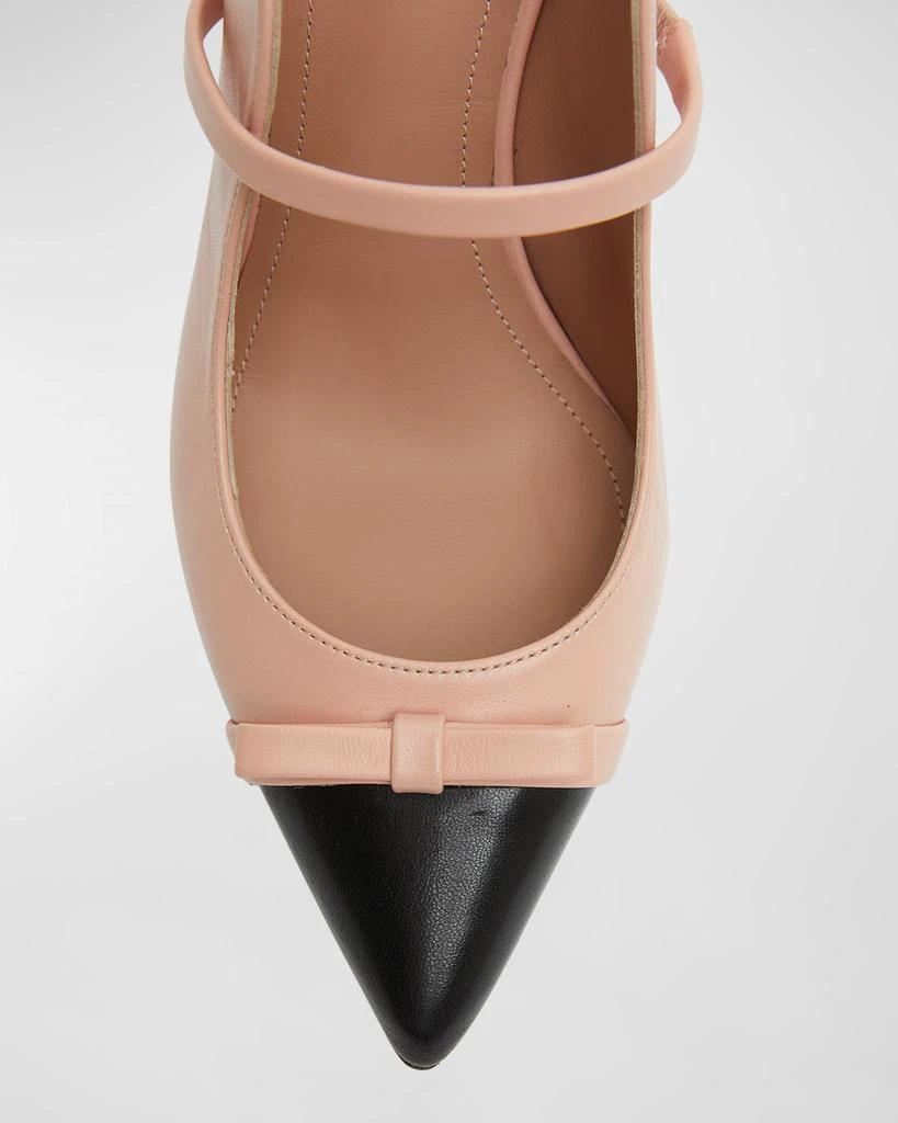 Malone Souliers Blanca Bicolor Bow Mule Pumps 5