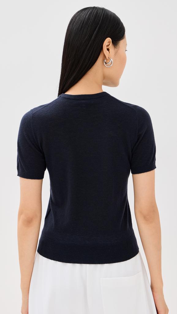 Tibi Skinlike Mercerized Wool Shrunken Tee