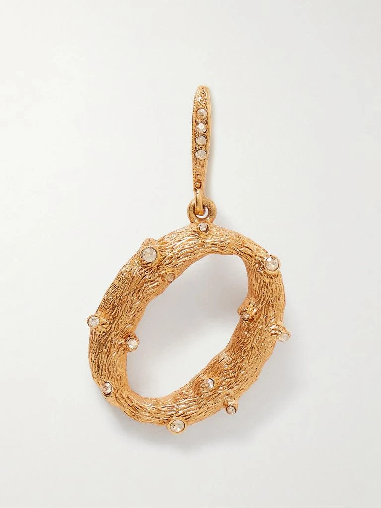Oscar de la Renta Alphabet 水晶金色单只耳环 1