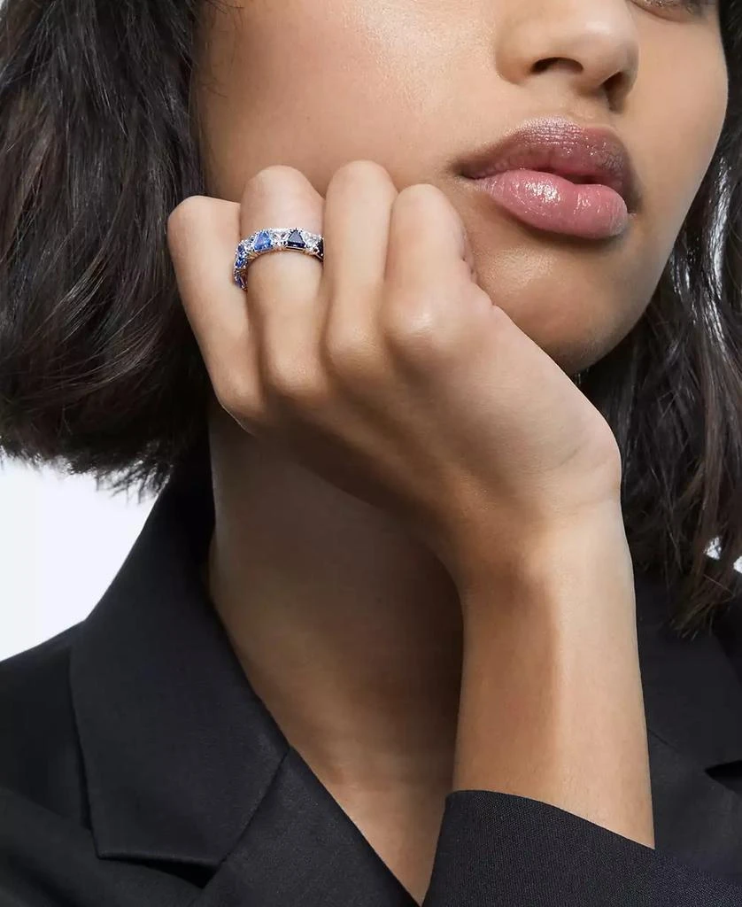 Swarovski Silver-Tone Crystal Trillion Statement Ring 3