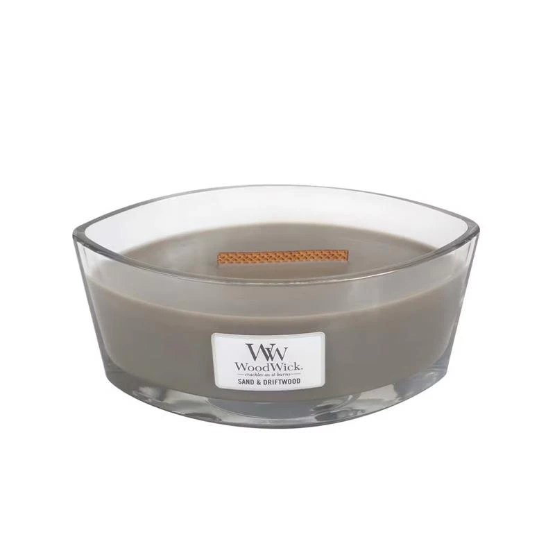 Woodwick WoodWick - Sand & Driftwood Hearthwick Ellipse Candle 1