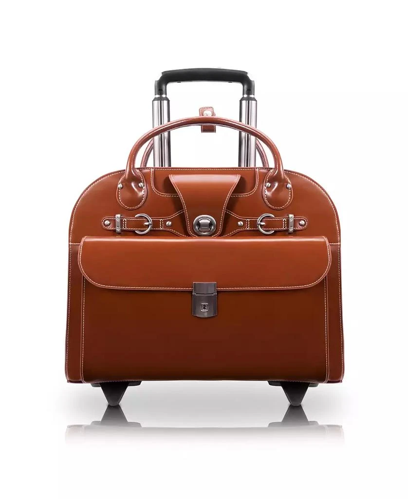 McKlein Edgebrook Leather Wheeled Laptop Briefcase 6