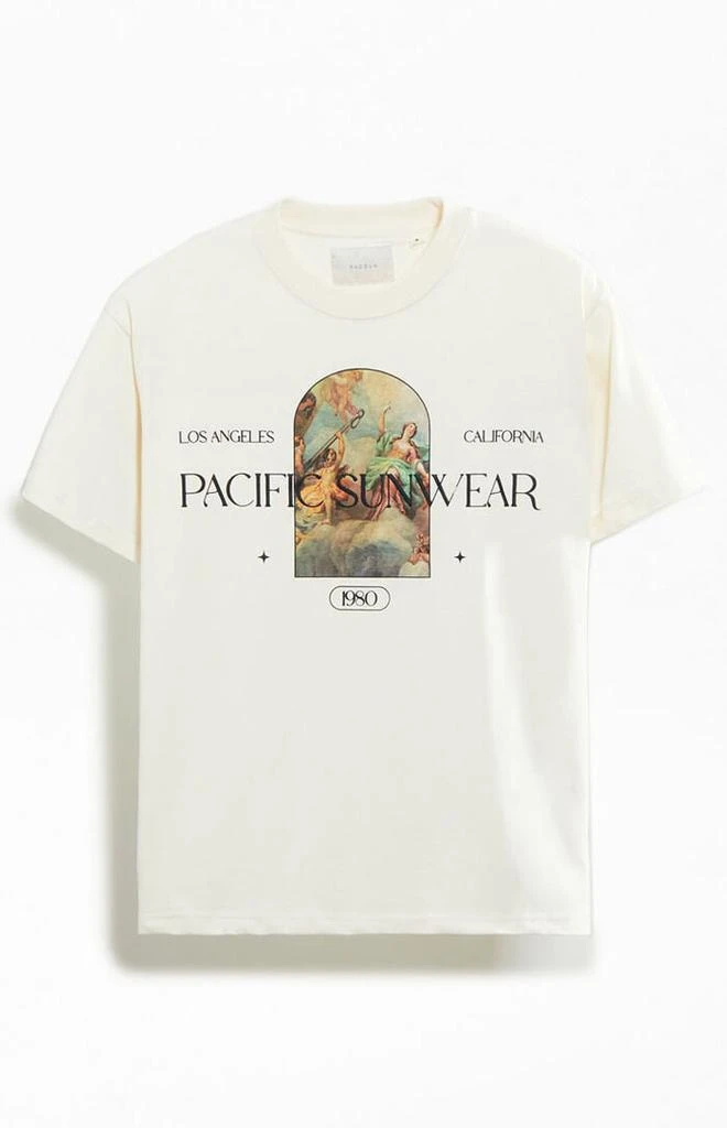 PacSun Cream Pacific Sunwear Renaissance Oversized T-Shirt 1