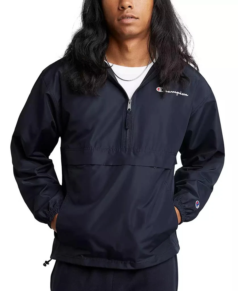 CHAMPION Men's Packable Half-Zip Hooded Water-Resistant Jacket 1