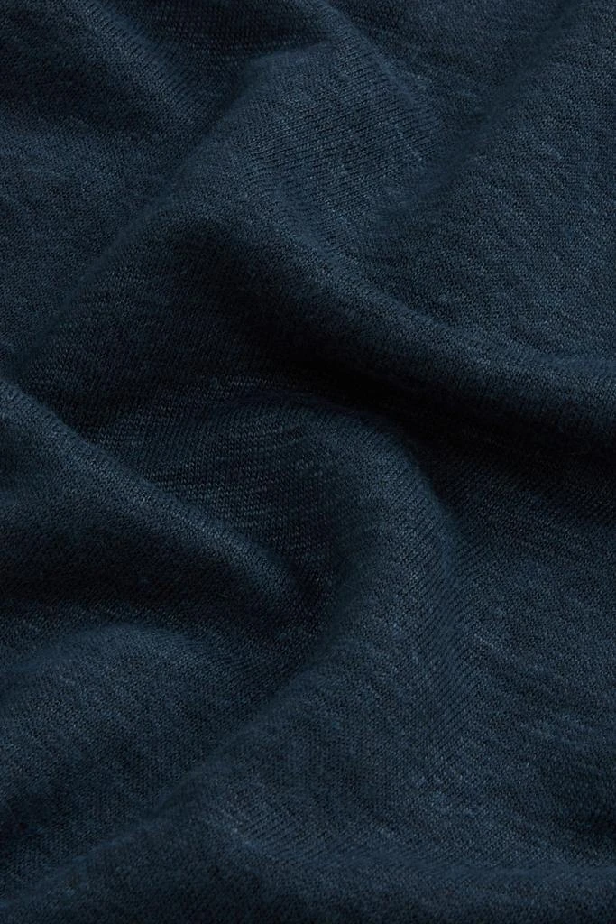 Woolrich Pure Linen T-Shirt with Embroidered Logo - Men - Blue 7