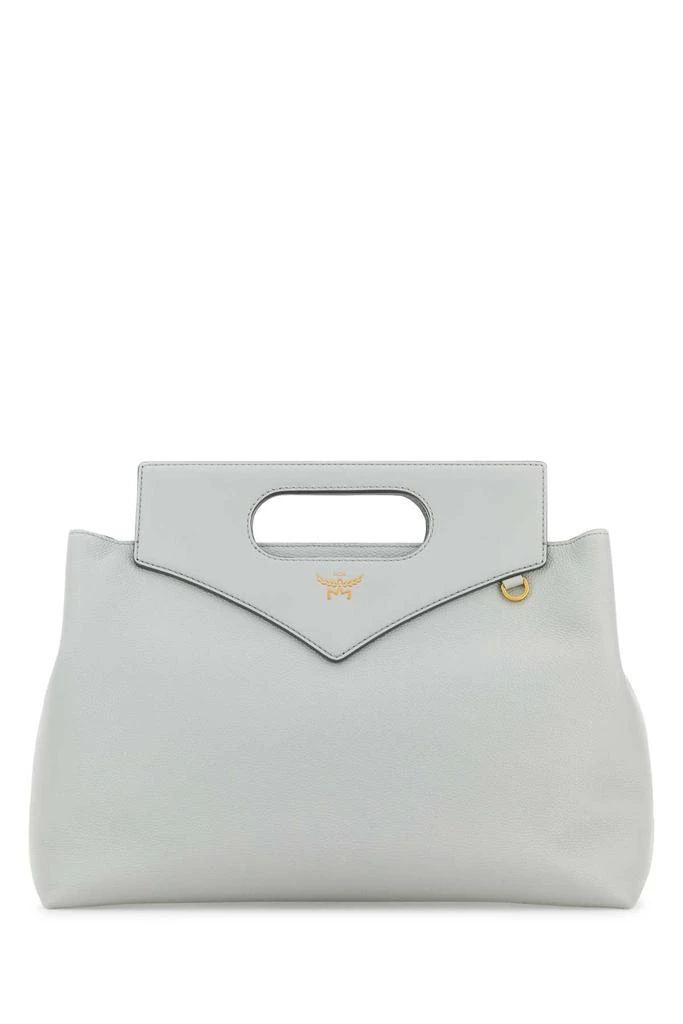 MCM Light Grey Leather Large Soft Diamond Handbag 1