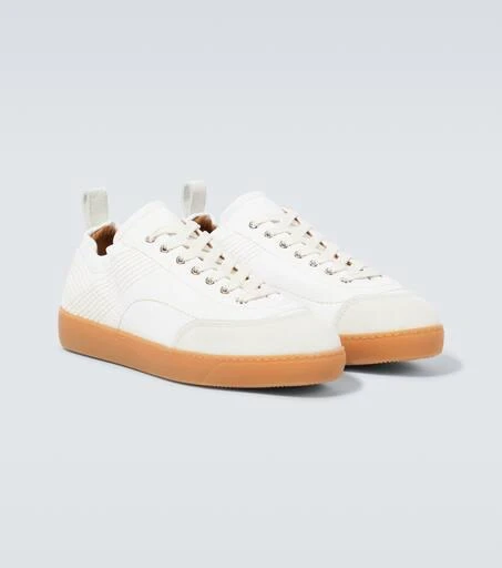Dries Van Noten Suede-trimmed leather sneakers 5