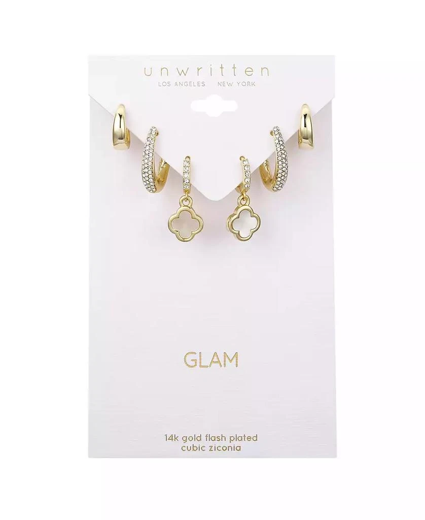 Unwritten Crystal and Mother of Pearl Hoop Earring Trio Set 2