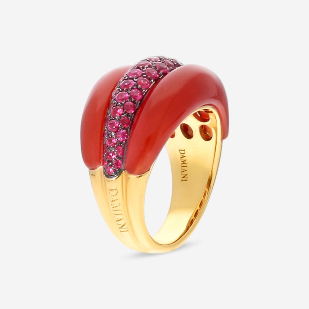 Damiani Damiani 18K Rose Gold Carnelian & Ruby Statement Band Ring Sz. 720037238