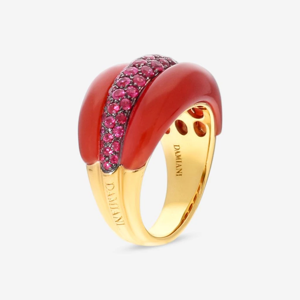 Damiani Damiani 18K Rose Gold Carnelian & Ruby Statement Band Ring Sz. 720037238 1