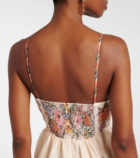 Zimmermann Tallow floral linen bustier dress 6