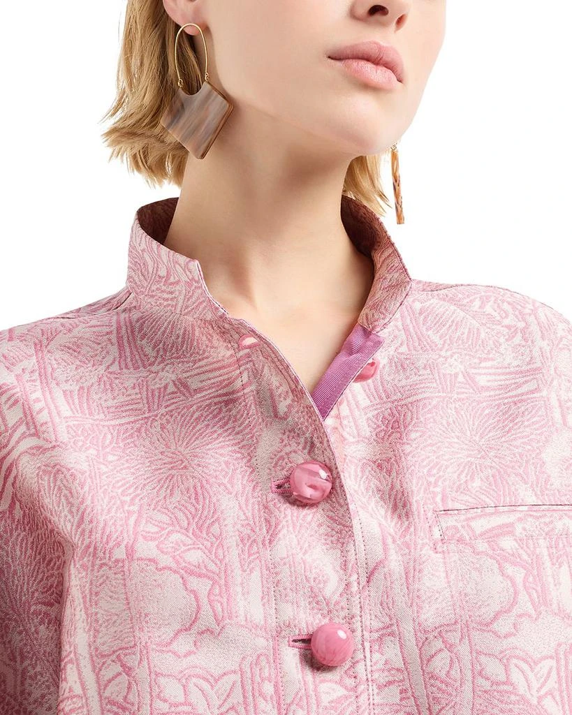 Emporio Armani Landscape Tonal Print Shiny Jacquard Jacket 4