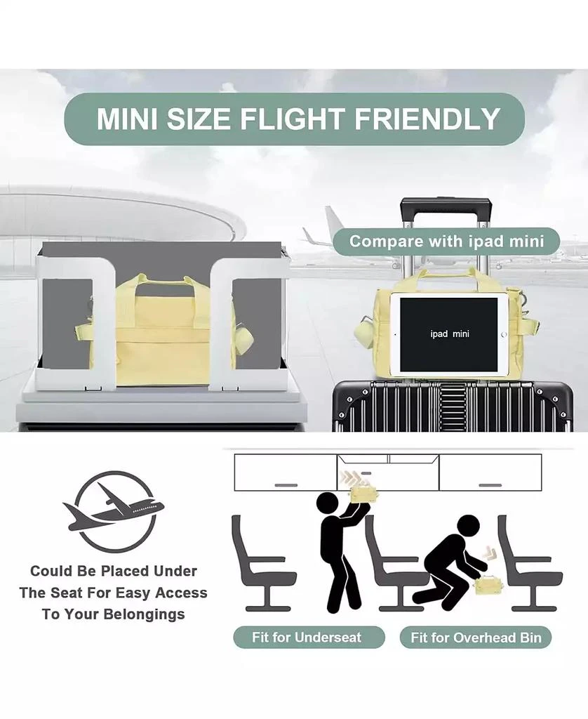 Urbanmax Small Gym Bag 9 inch, Mini Duffle Bag with Adjustable Strap, Lightweight Carry On Sport Bag for Women Girls (Light Yellow) 5