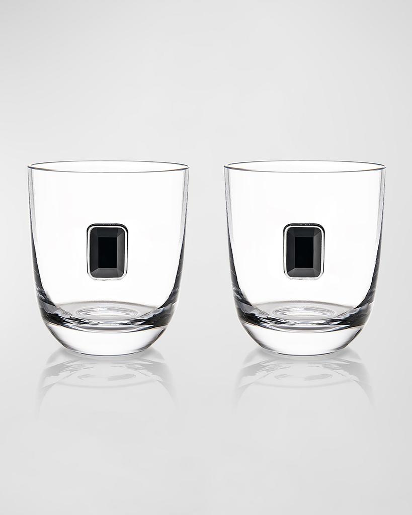 ANNA New York Luna Elevo Double Old-Fashioned Obsidian Glasses, Set of 2