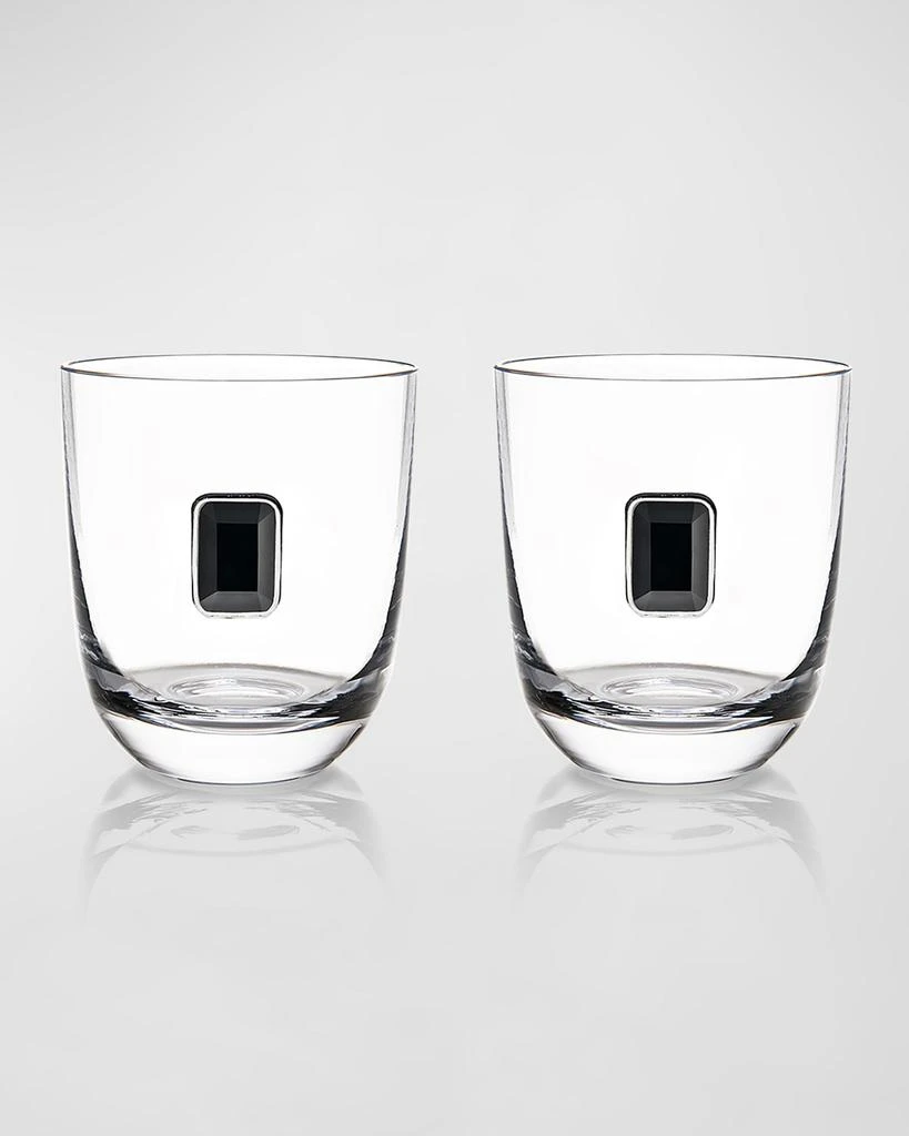 ANNA New York Luna Elevo Double Old-Fashioned Obsidian Glasses, Set of 2 1