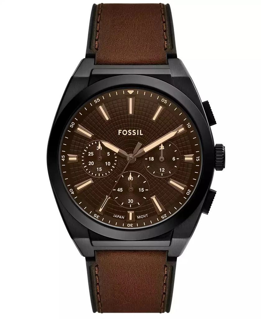 Fossil Men's Everett Chronograph Brown Leather Watch, 44mm 1