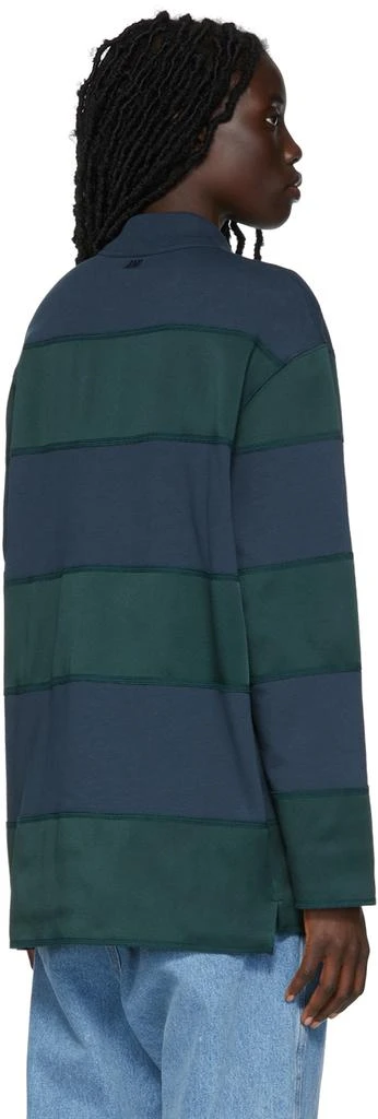 AMI SSENSE Exclusive Navy & Green Rugby Polo 3