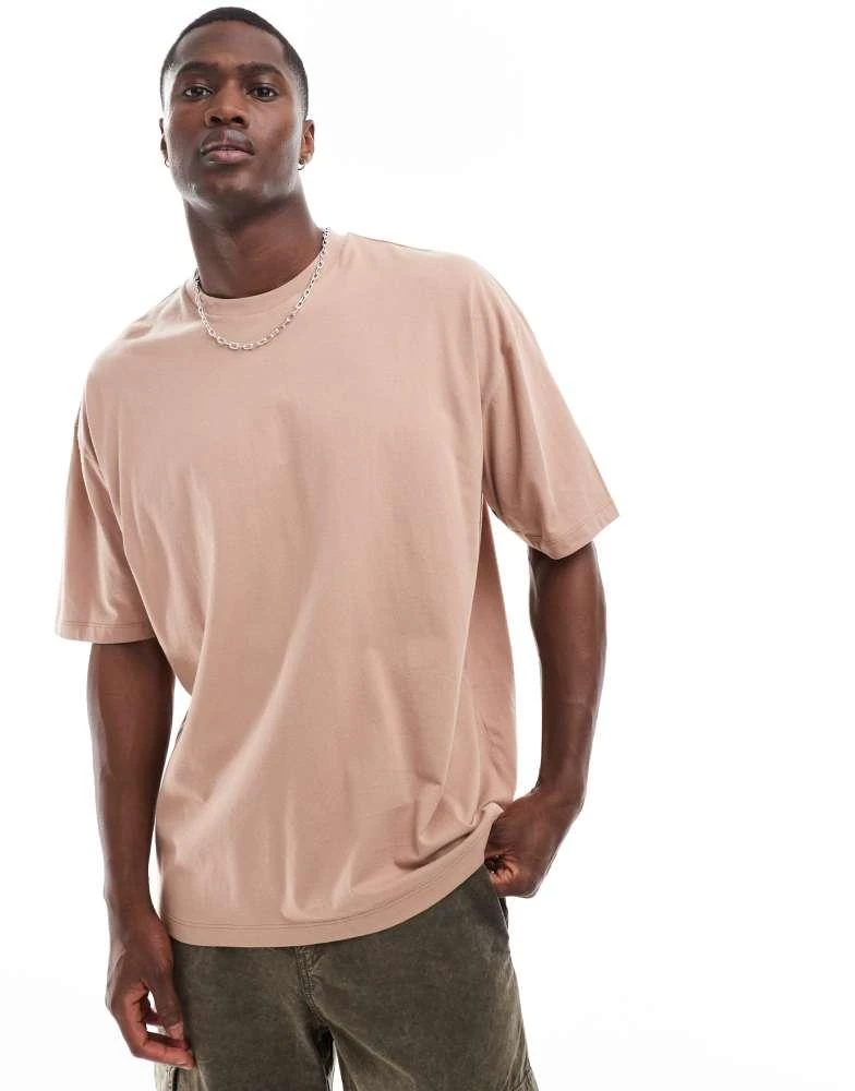 ASOS ASOS DESIGN essential oversized t-shirt in tan 1