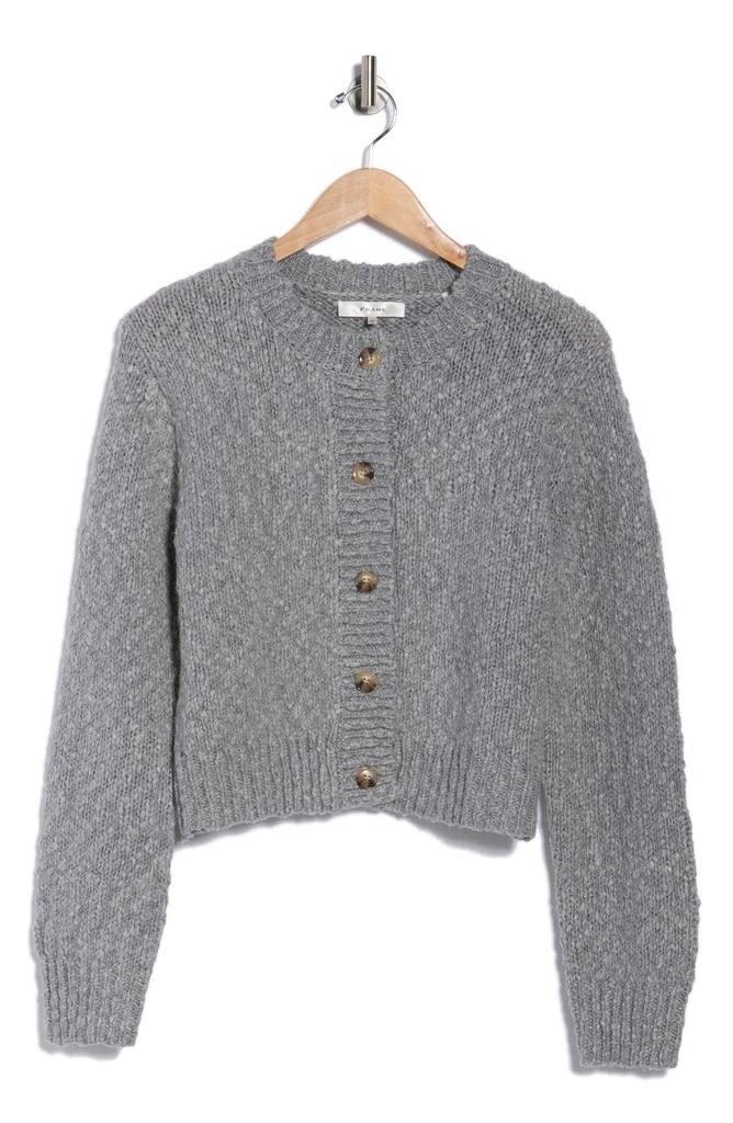 FRAME Button Front Wool Blend Crop Cardigan 3