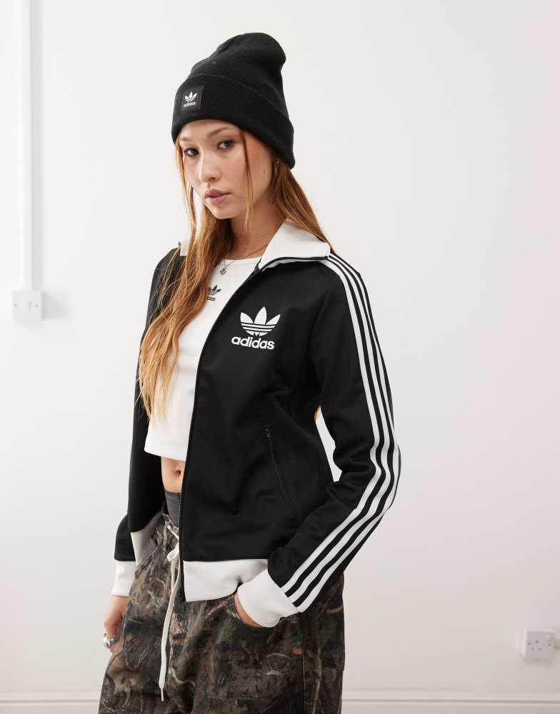 【adidas】Originals faux leather track jacket Adidas adidas Originals faux leather track jacket in black