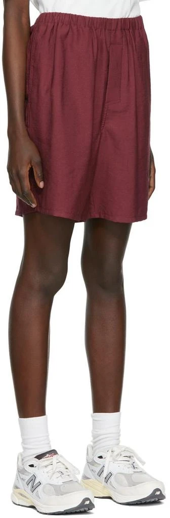 AMI Paris SSENSE Exclusive Burgundy Viscose Shorts 2