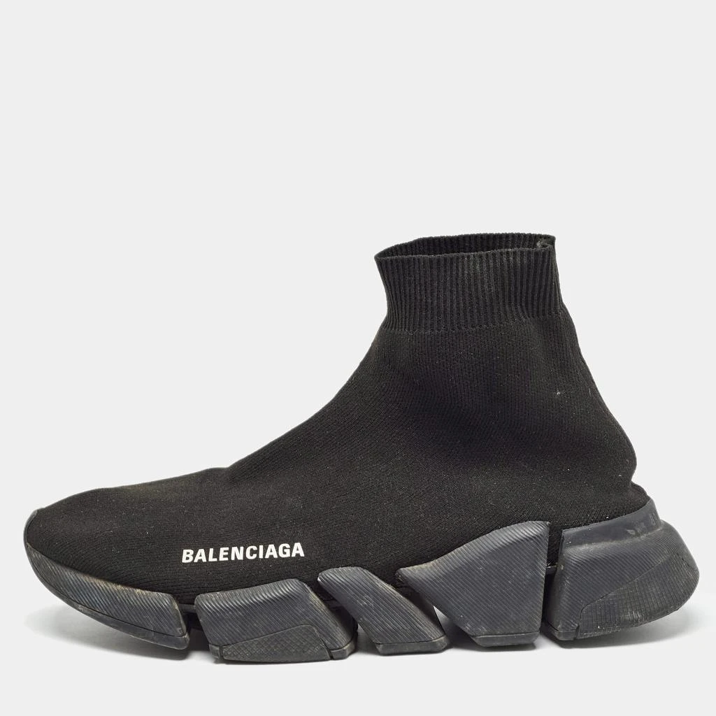 Balenciaga Balenciaga Black Knit Fabric Speed Trainer Sneakers Size 39 1