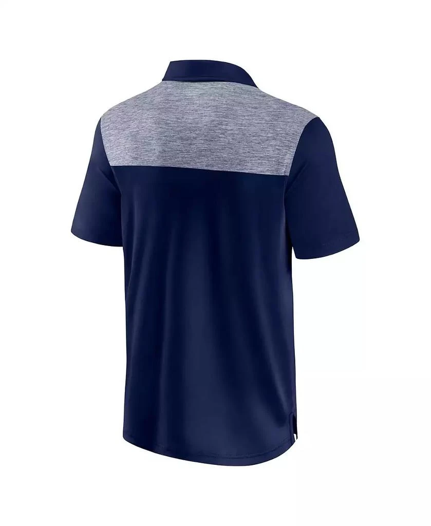 Fanatics Men's Navy Seattle Kraken Iconic Brushed Blocked Polo Shirt 3