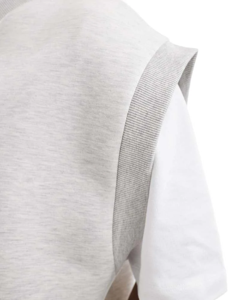 ASOS ASOS DESIGN oversized scuba sleeveless sweatshirt with v neck in grey marl 2