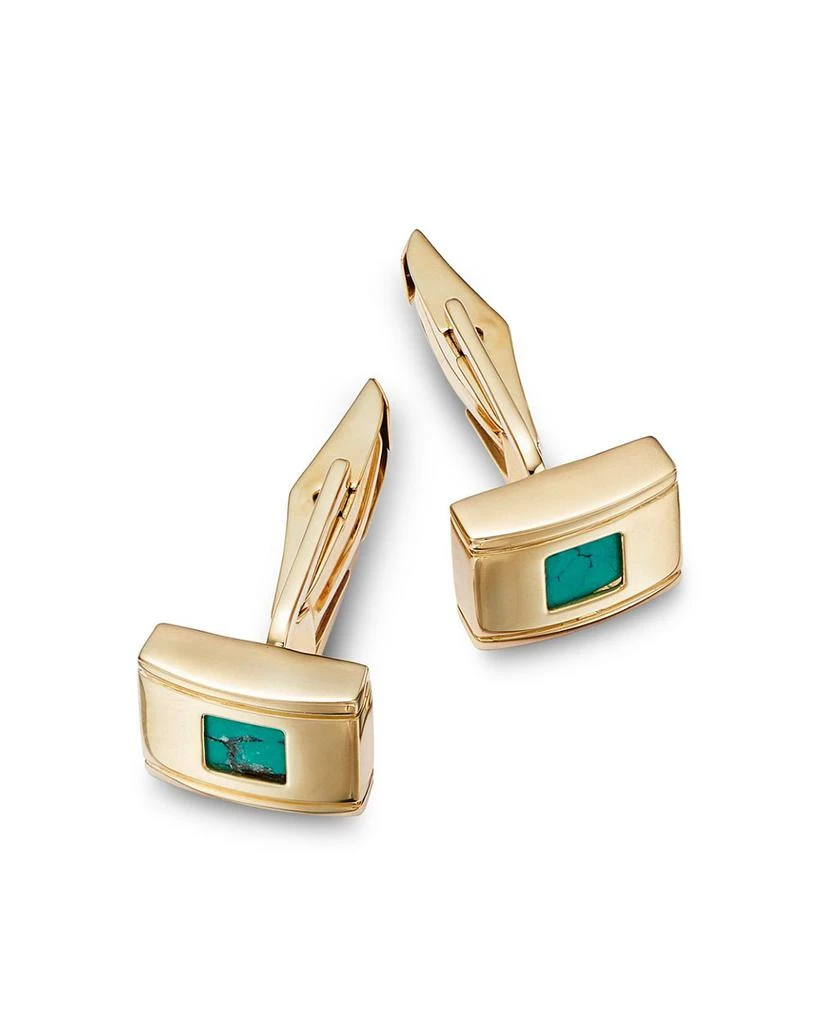Bloomingdale's Men's Turquoise Cufflinks in 14K Yellow Gold 3