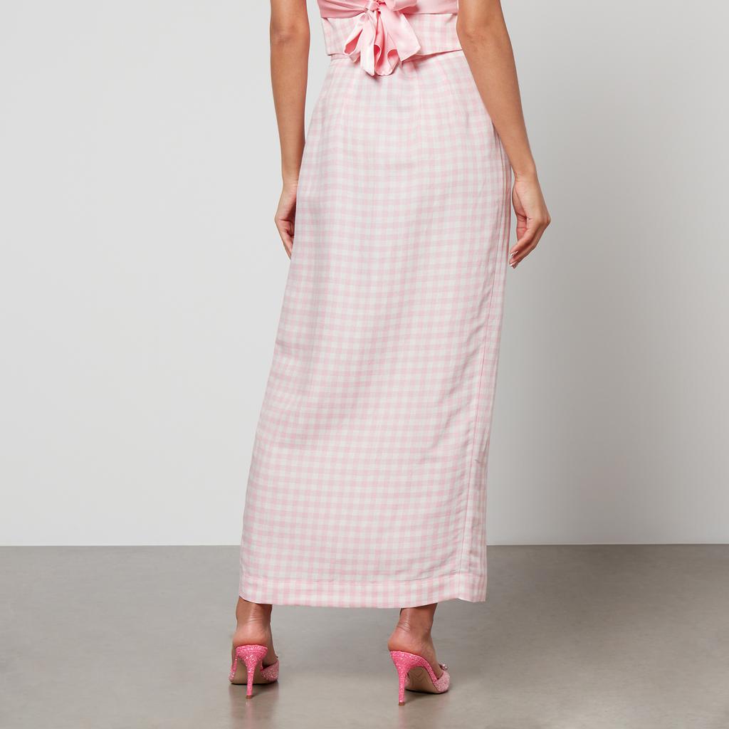 Sleeper Sleeper Lili Marleen Gingham Linen-Blend Skirt