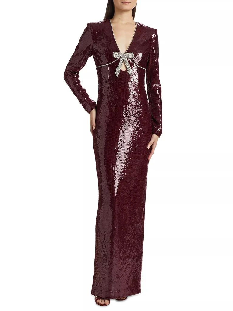 REBECCA VALLANCE Zelda Sequined Bow Slip Gown 3