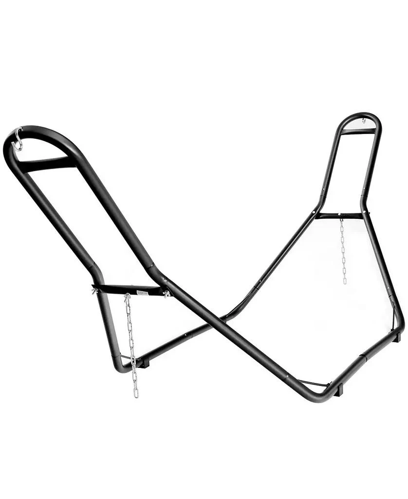 Gymax Hammock Stand Heavy Duty Steel Frame Hanging Hooks Indoor Outdoor 1