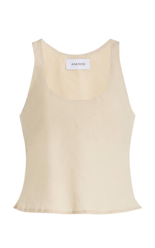 Anemos Anemos - The Hume Linen-Blend Tank Top - White - M - Moda Operandi