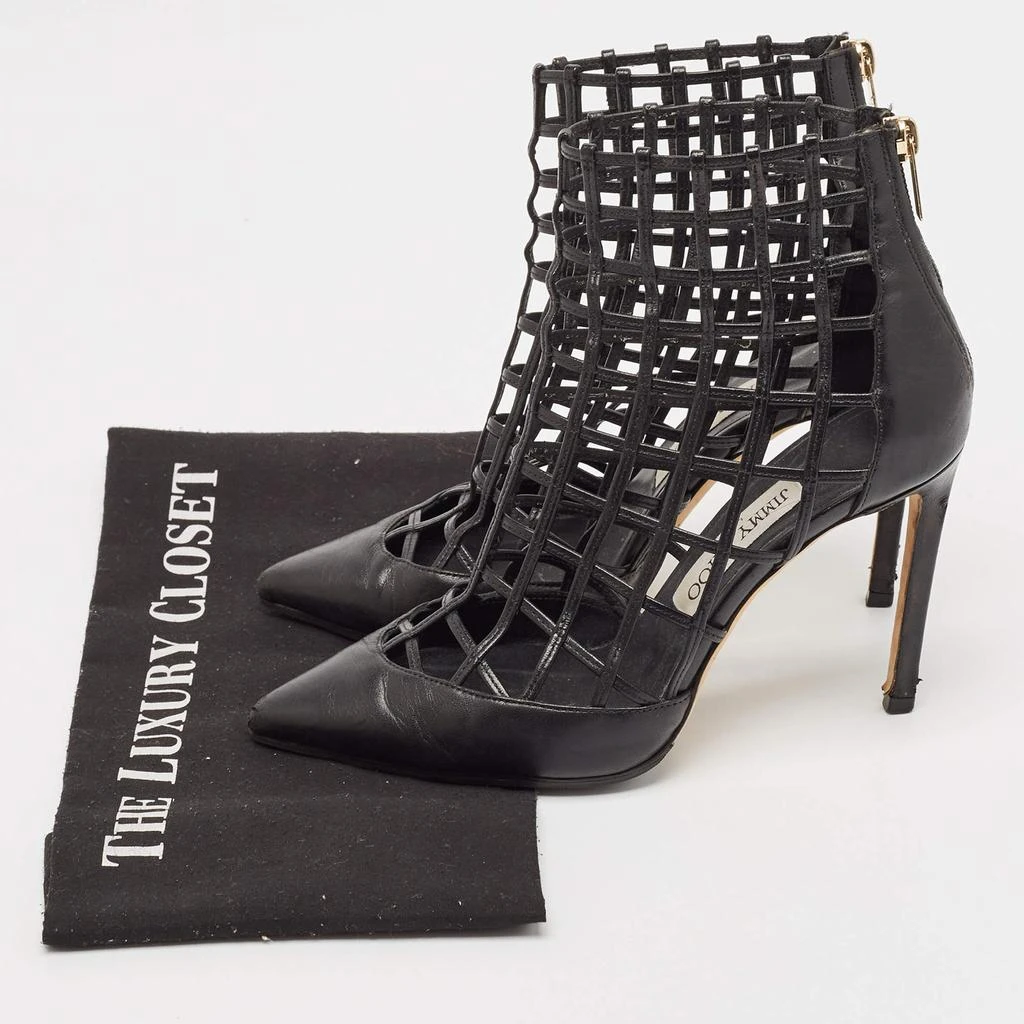 Jimmy Choo Jimmy Choo Black Leather Sheldon Caged Ankle Length Boots Size 36.5 9