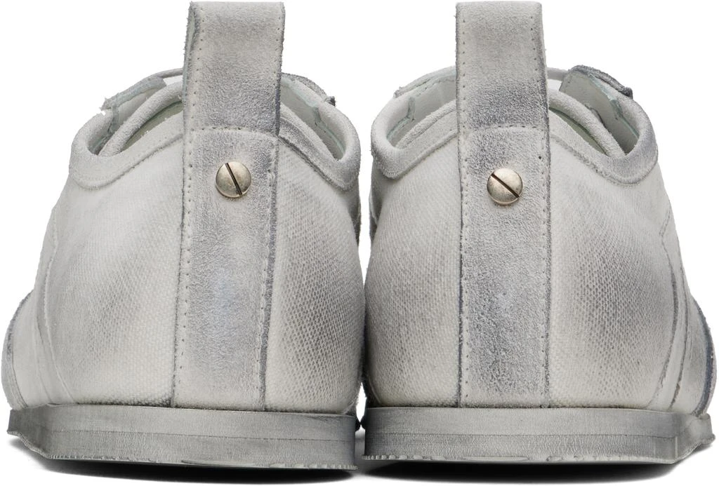 ANN DEMEULEMEESTER White & Gray Siru Low-Top Boxing Sneakers 2