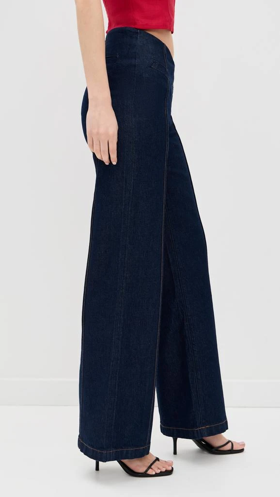 Reformation Arana Stretch Low Rise Wide Leg Trousers 3