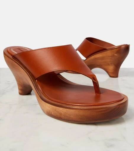Zimmermann Wild 95 leather wedge thong sandals 5