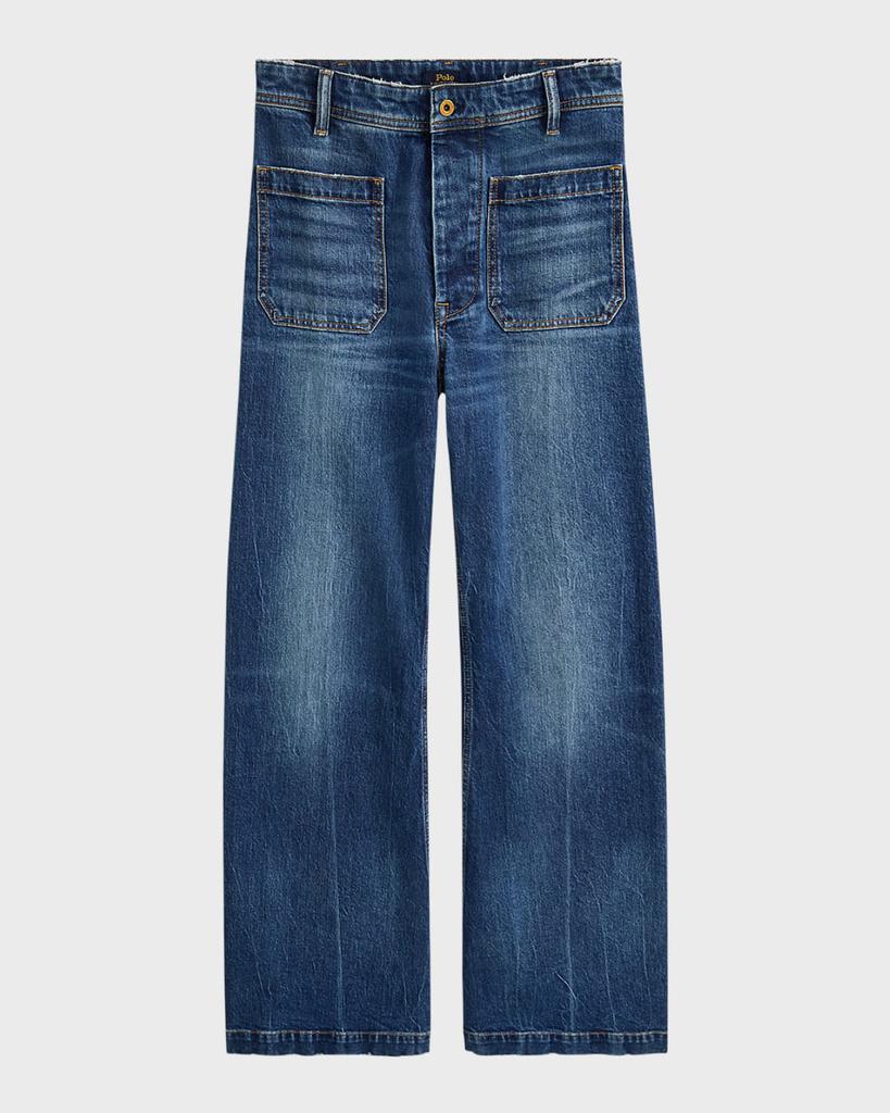 Ralph Lauren Stretch Cotton Wide-Leg Jeans