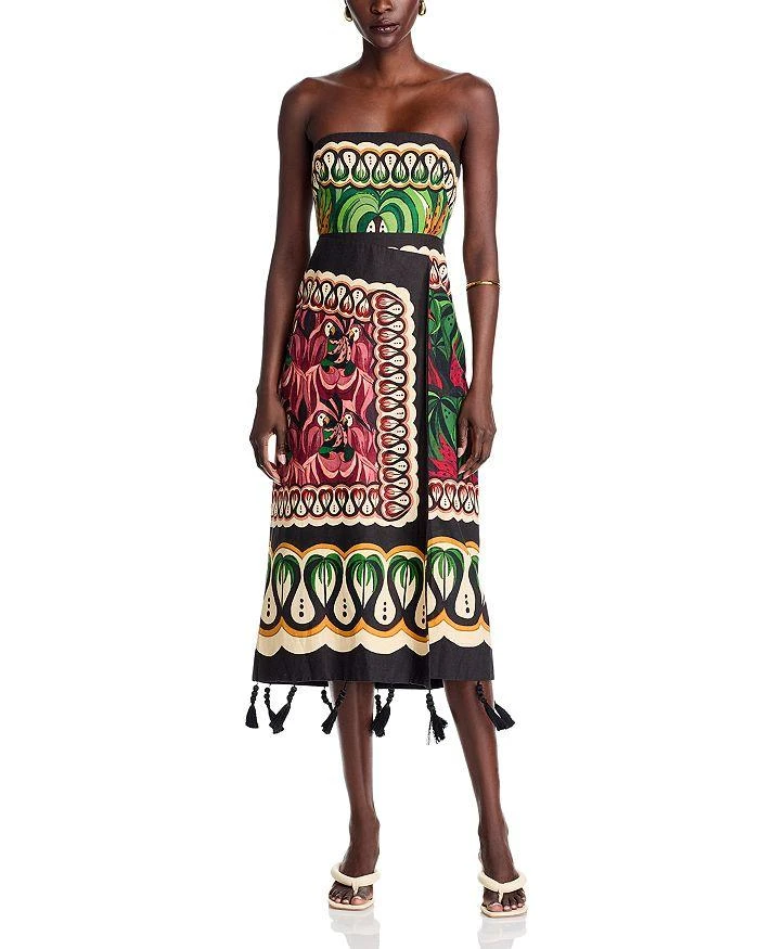 Farm Rio Coconut Tree Flowing Scarf Dress 1