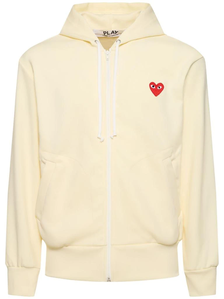 COMME DES GARÇONS PLAY Mini Heart Patch Zip-up Jersey Hoodie 1