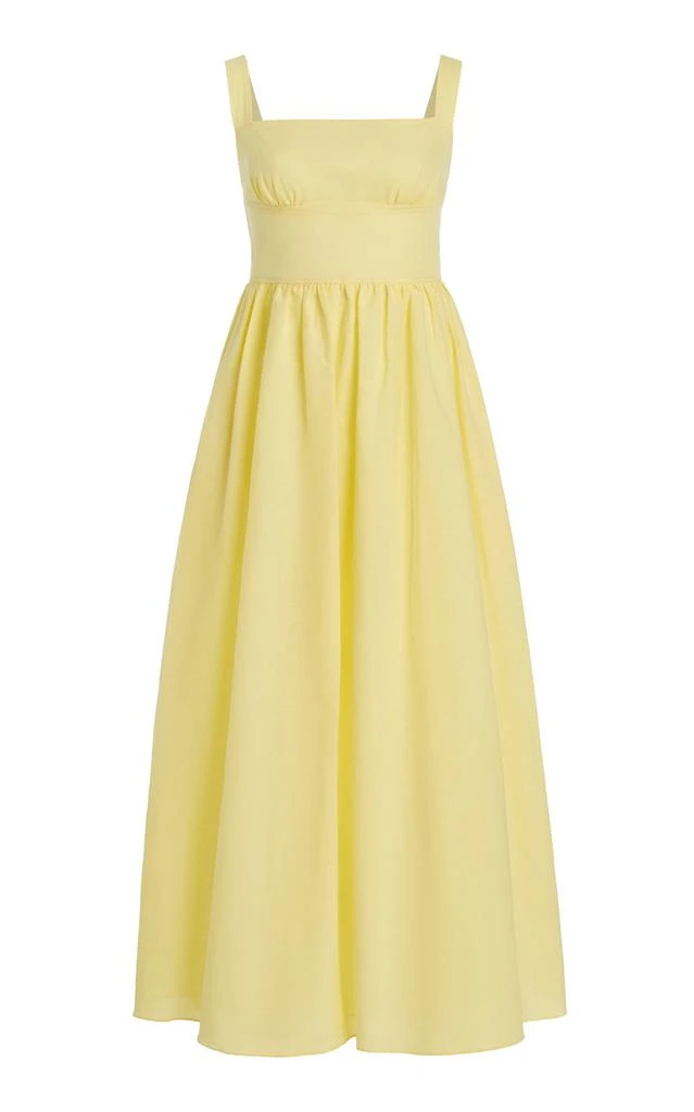 Matteau Crossback Linen-cotton Maxi Dress - Yellow