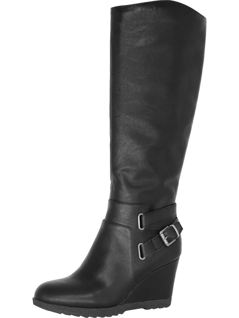 American Rag Kyle Womens Faux Leather Wedge Riding Boots 1