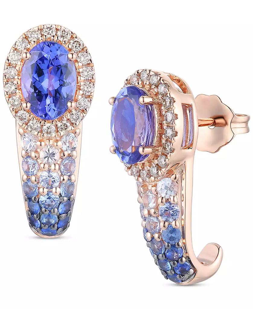 Le Vian Multi-Gemstone (2-1/10 ct. t.w.) & Nude Diamond (1/4 ct. t.w.) Ombré Drop Earrings in 14k Rose Gold