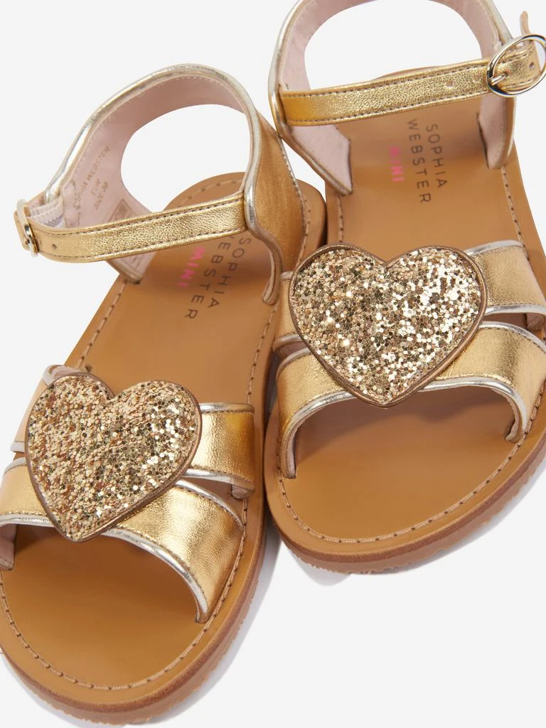 Sophia Webster Sophia Webster Girls Leather Amora Sandals in Gold 3