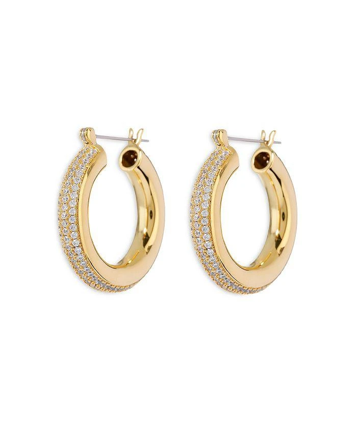 Luv AJ Baby Amalfi Pavé Stripe Tubular Hoop Earrings in Gold Tone 1