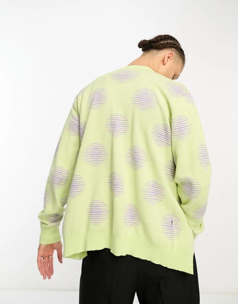 Obey Obey oval cardigan in green 3