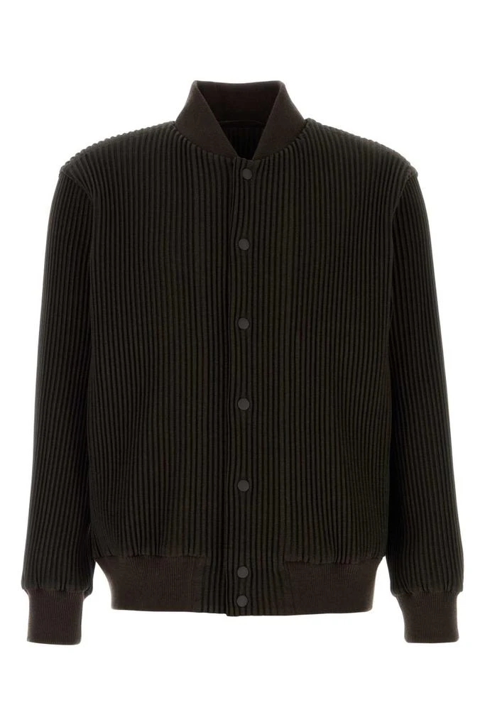 Homme Plissé Issey Miyake Dark Brown Polyester Bomber Jacket 1