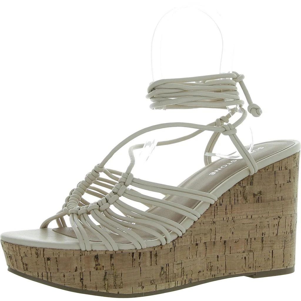 Sun + Stone Tillyyp Womens Faux Leather Heeled Wedge Sandals 6
